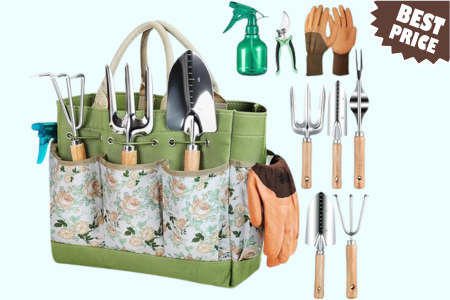 Gardening Tools 9-Piece Heavy Duty Gardening Hand Tools with Fashion